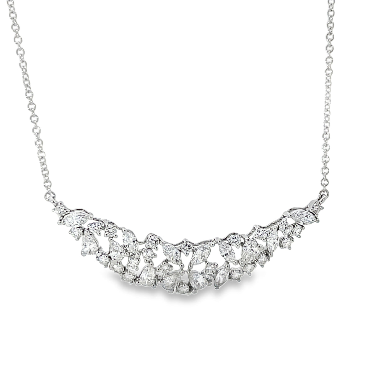 18KW MIXED DIAMOND SHAPE NECKLACE
