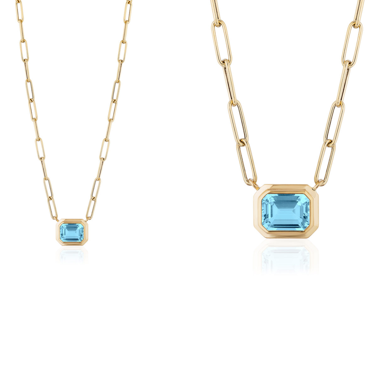 GOSHWARA 18KY EMERALD CUT BEZEL SET PENDANT