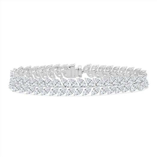 18KW MARQUISE DIAMOND VINE DOUBLE ROW BRACELET