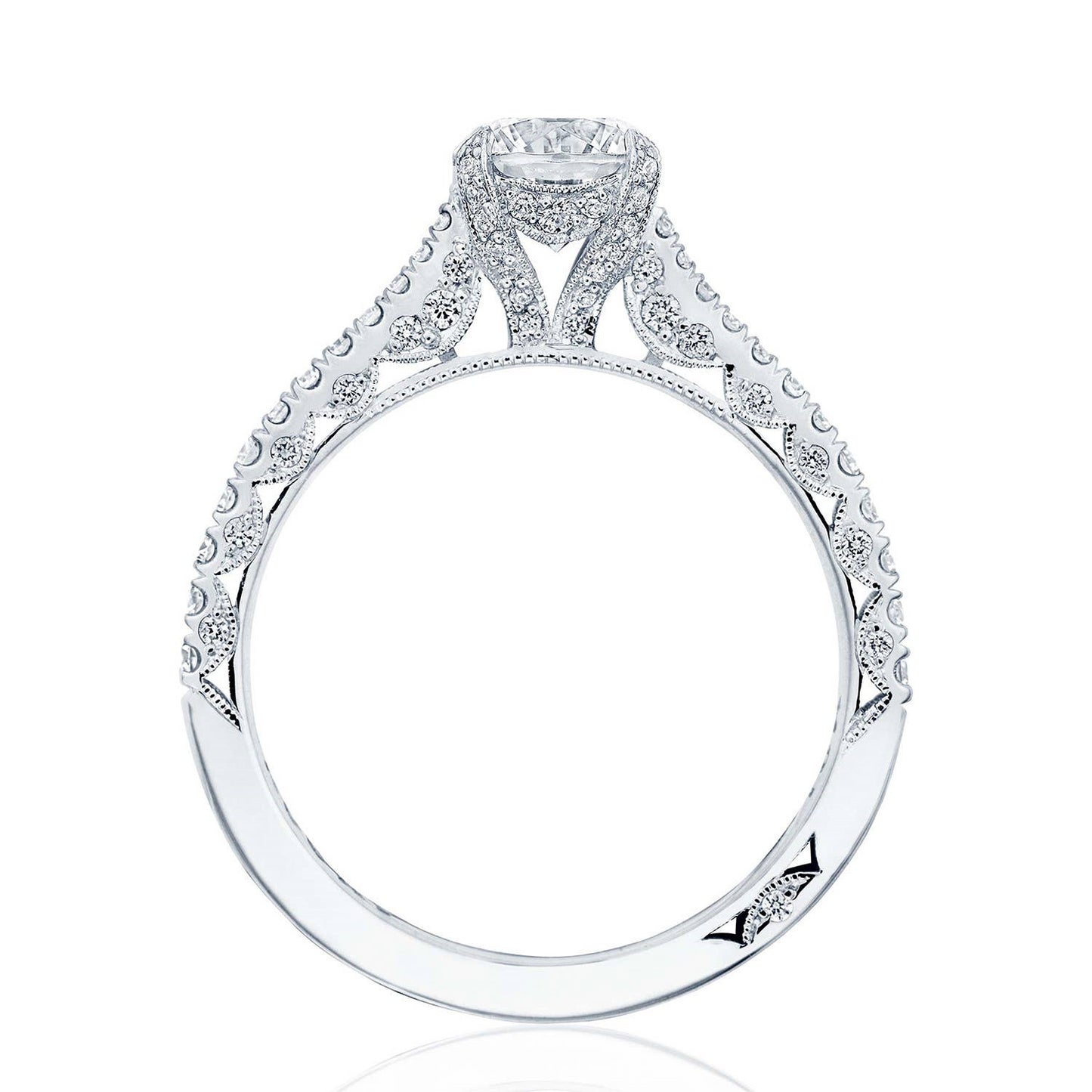 PLAT PETITE FRENCH PAVE DIA SEMI MTG .44TWT