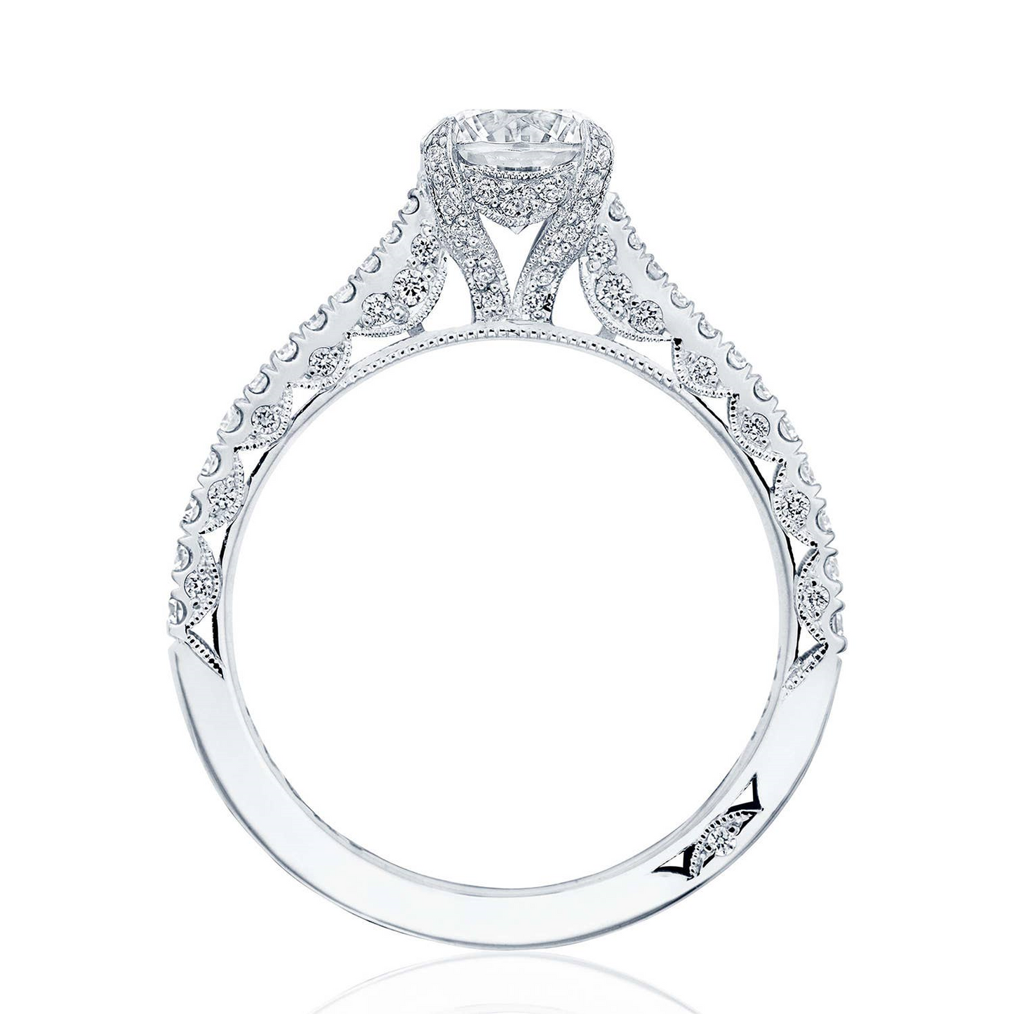 PLAT PETITE FRENCH PAVE DIA SEMI MTG .44TWT