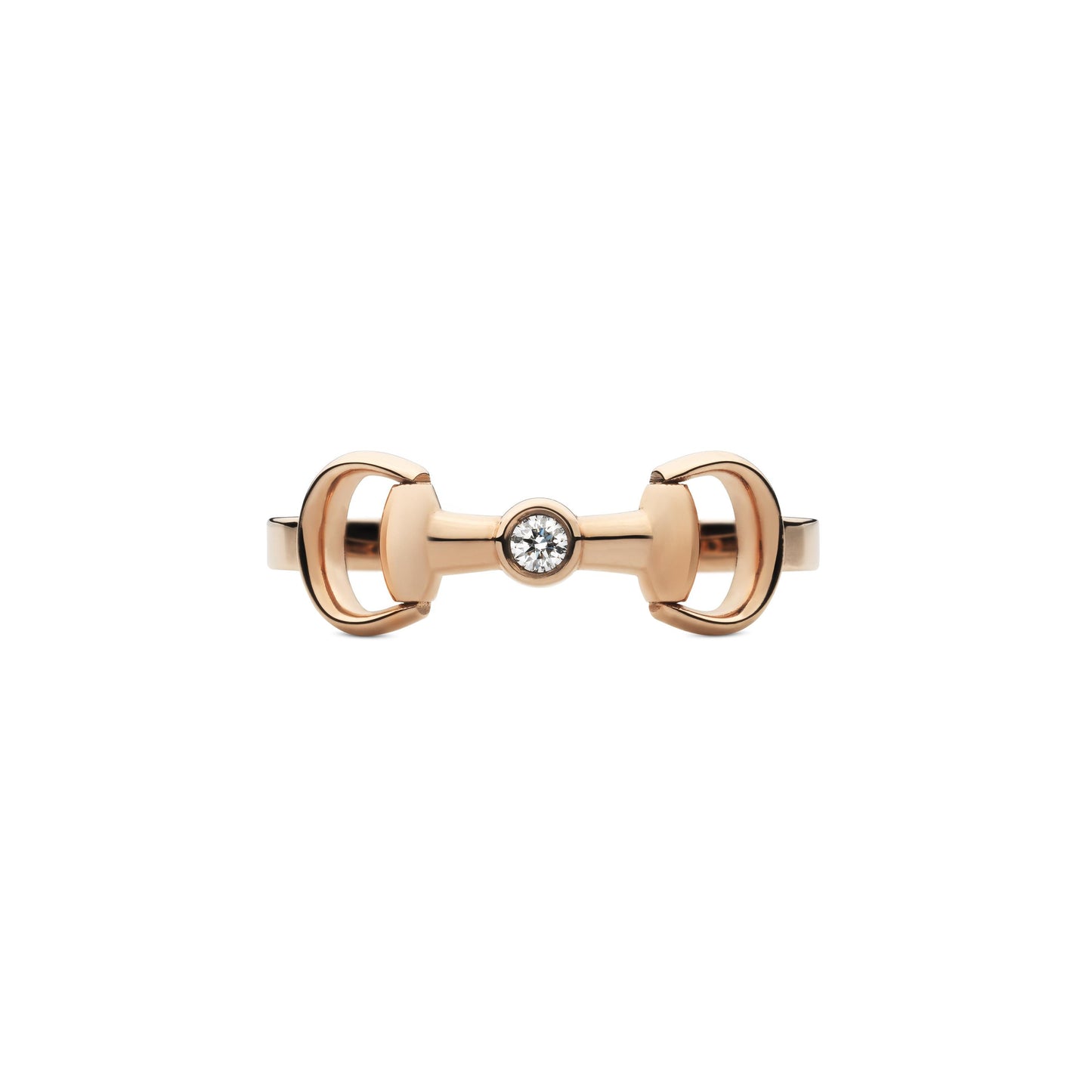 18KR HORSEBIT RING W/DIAMOND