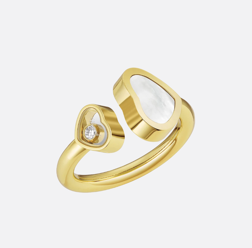 18KY HAPPY HEARTS FLOATING DIAMOND RING