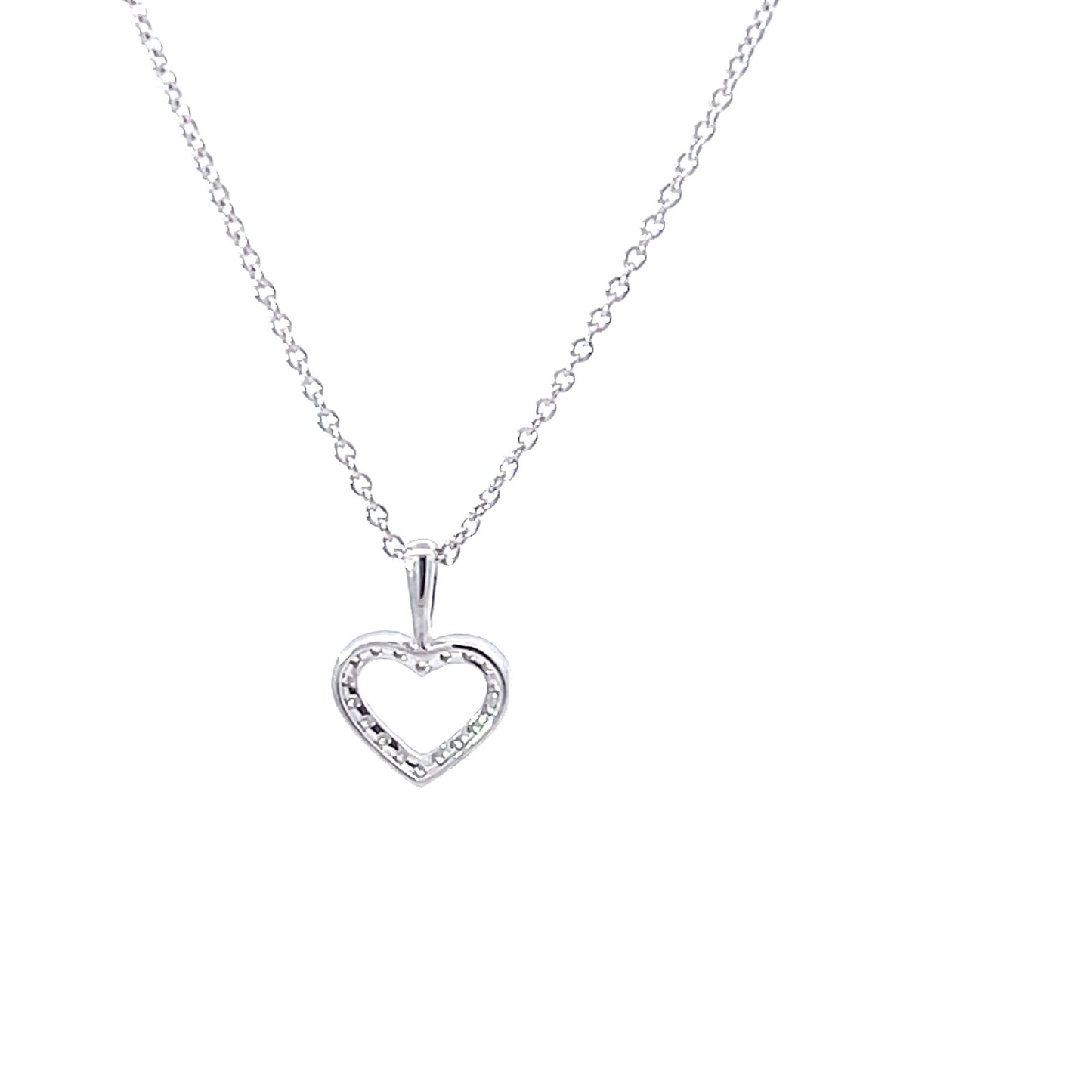 18WG DIAMOND HEART PENDANT ON CHAIN