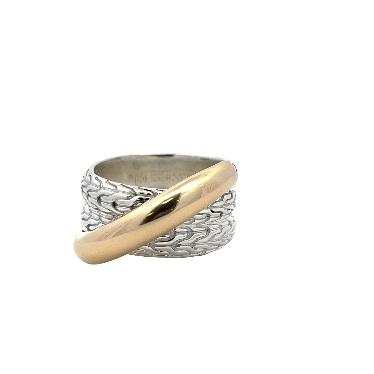 JH Essential Crossover Ring, Gold, Sterling Silver, Size 8