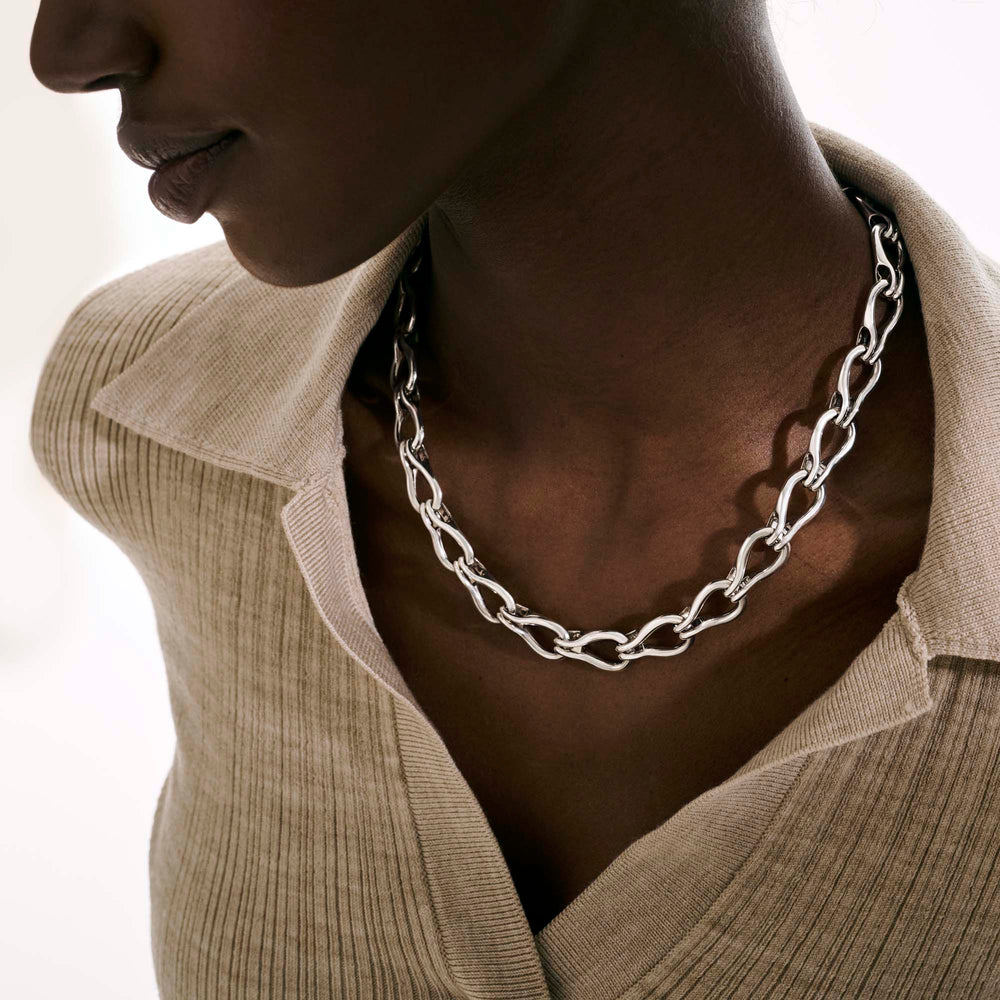 Surf Necklace, Sterling Silver, 12MM