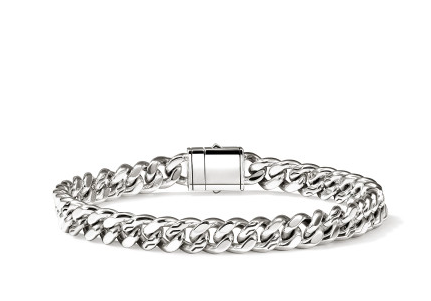 Curb Chain Bracelet, Sterling Silver, 7MM