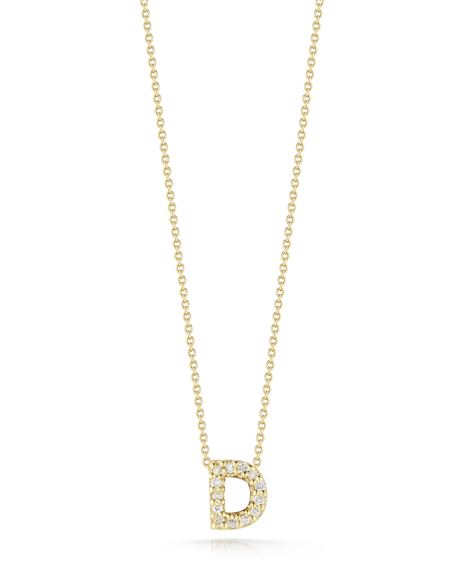 18KY TINY TREASURES DIAMOND LOVE LETTER NECKLACE