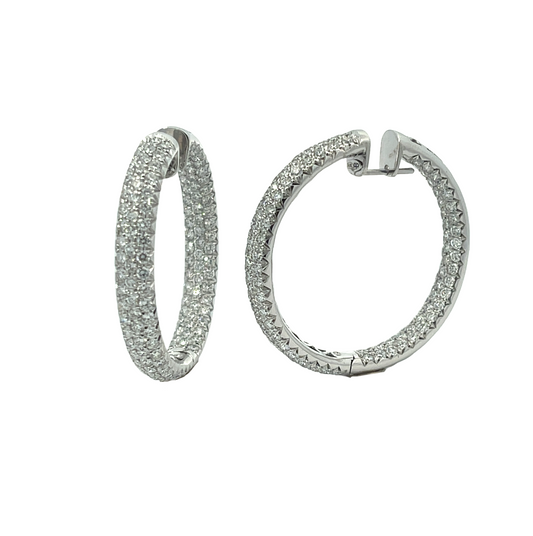 18KW LARGE ROUND DIAMOND HOOPS