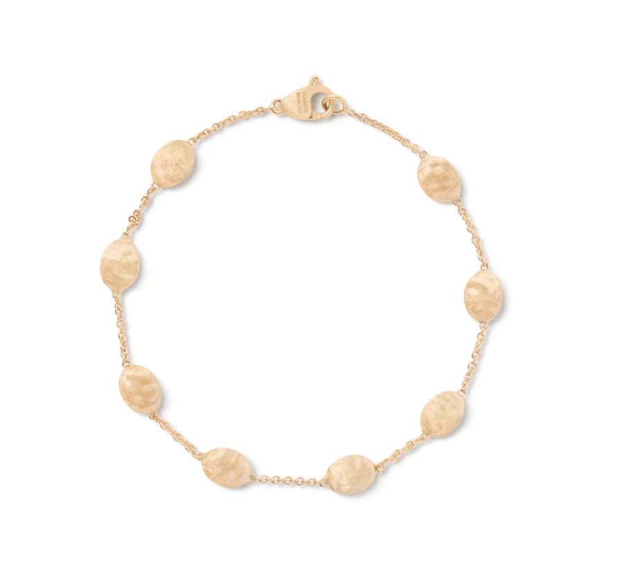 18KY ENGRAVED BEAD BRAC