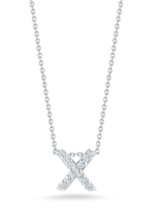 18KW TINY TREASURES DIAMOND LOVE LETTER NECKLACE