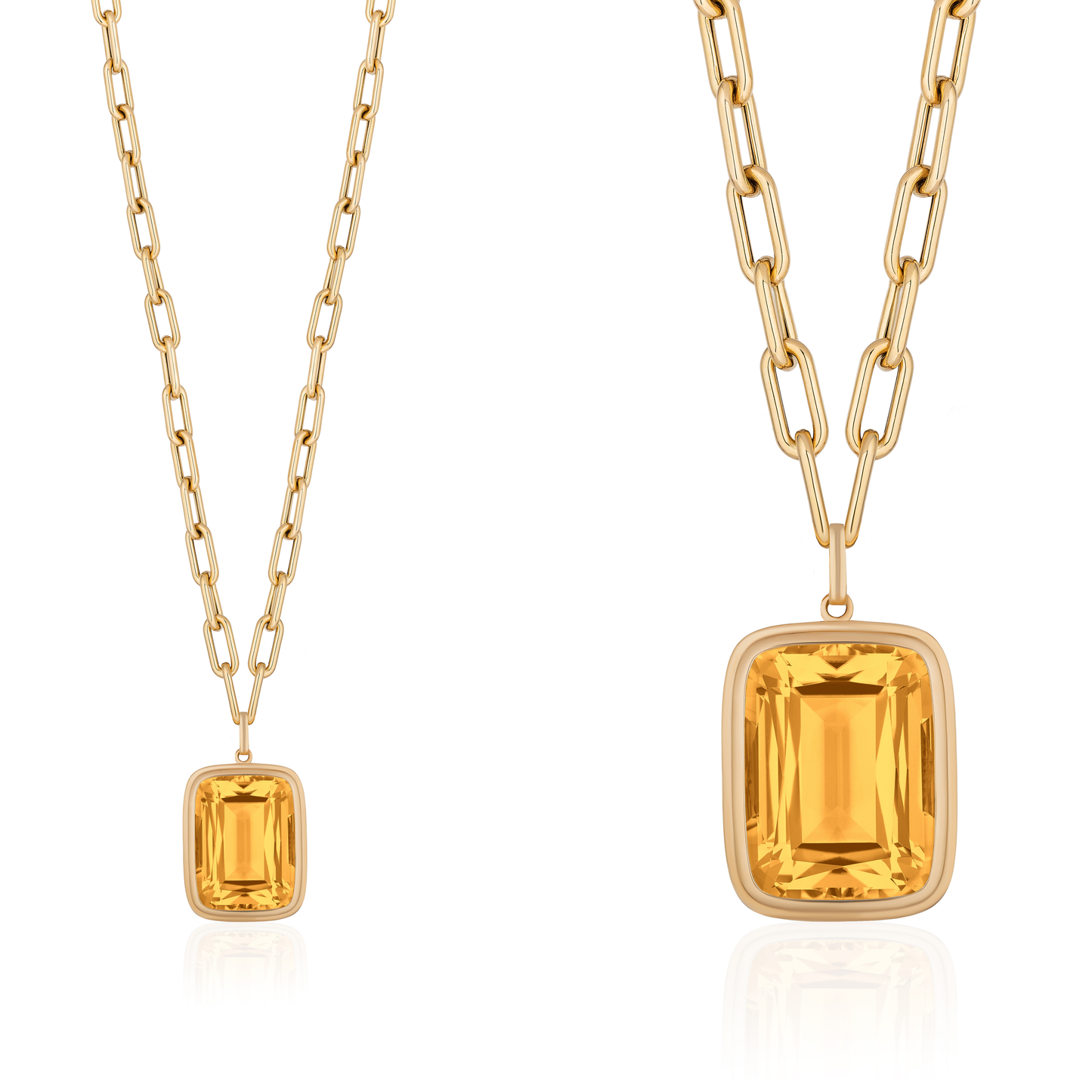GOSHWARA 18KY CUSHION CUT PENDANT