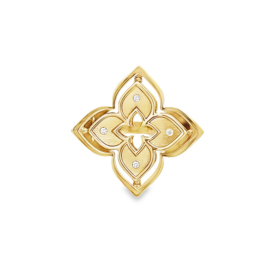18KY VVENETIAN PRINCESS PIROUETTE MEDIUM FLOWER RING