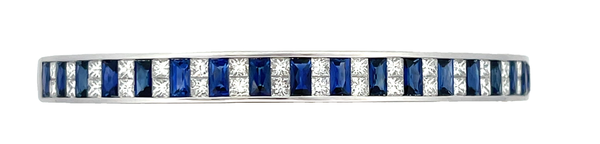 18KW SAPPHIRE AND DIAMOND BANGLE