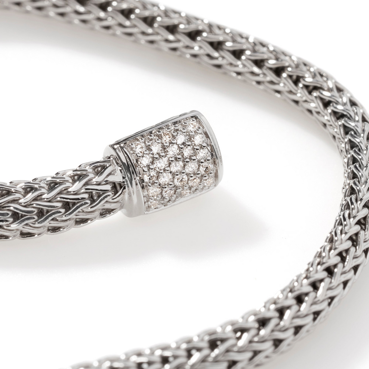 STERLING SILVER DIAMOND PAVE ICON BRACELET