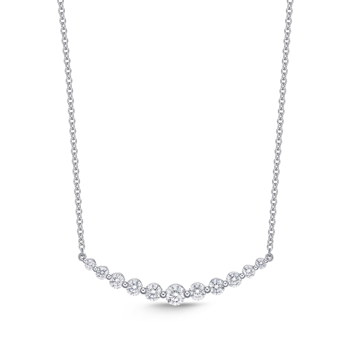 18KW DIAMOND SMILE NECKLACE