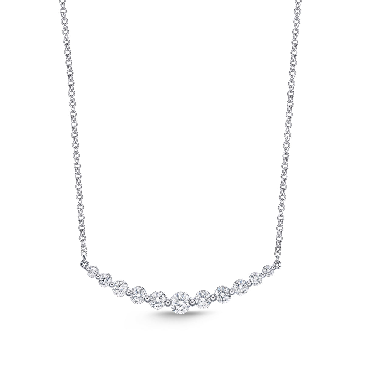 18KW DIAMOND SMILE NECKLACE
