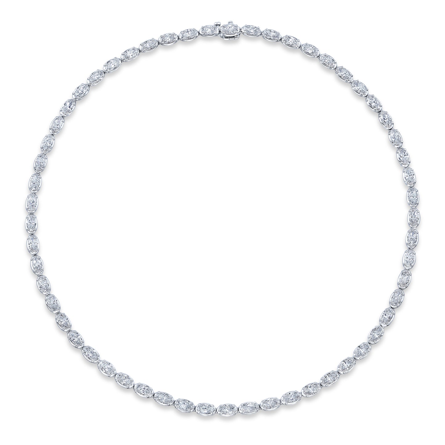 RAHAMINOV 18KW OVAL SHAPE DIAMOND NECKLACE