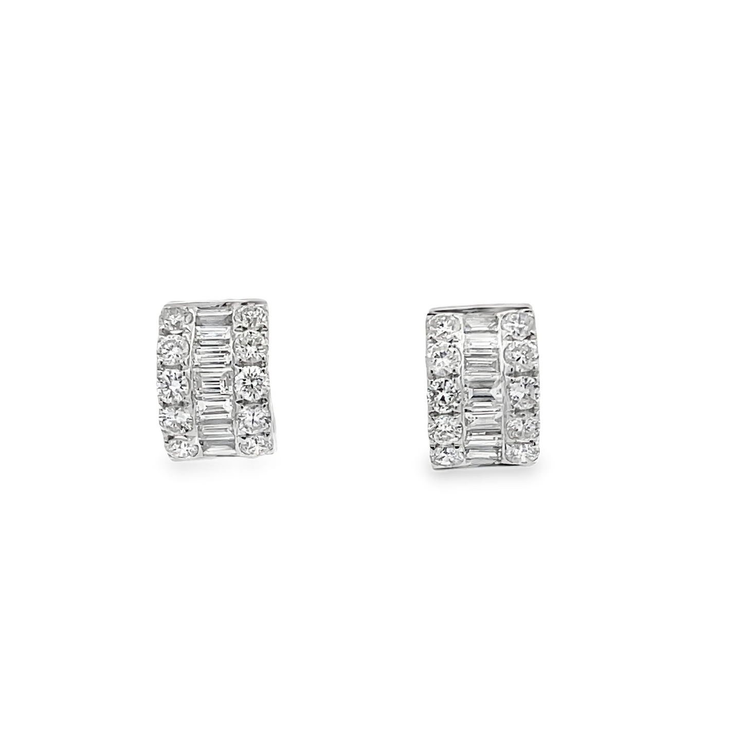 18KW DIAMOND HUGGIE EARRINGS