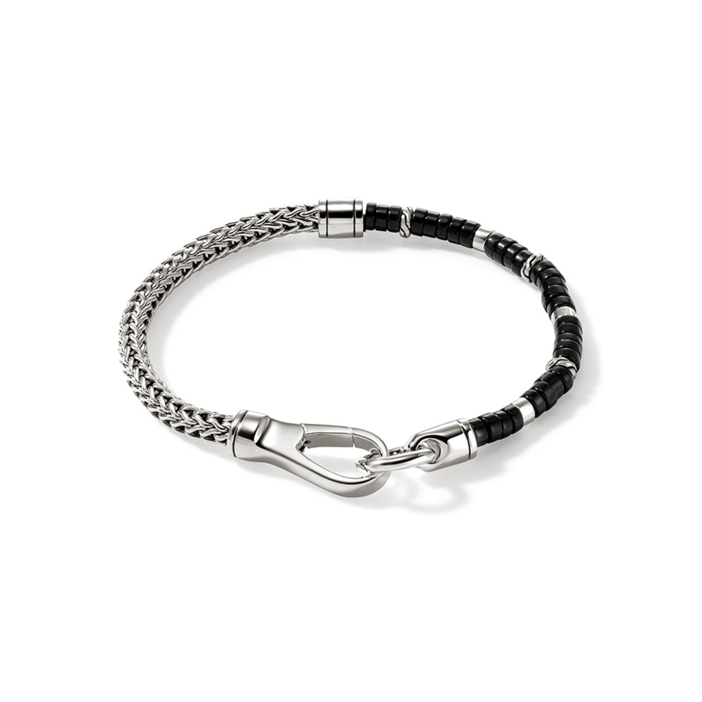 Heishi Chain Bracelet, Sterling Silver, Hardstones, 4MM