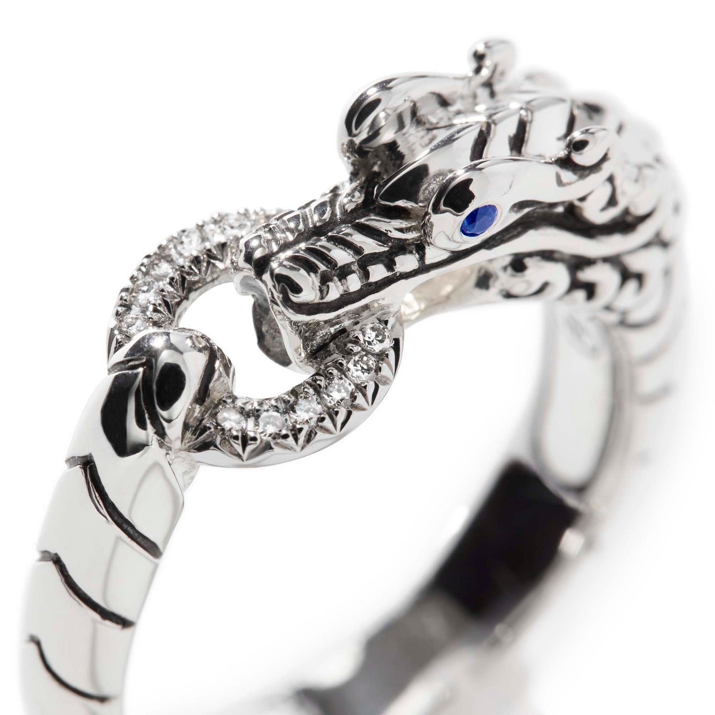 SIZE 12 - NAGA SILVER DIAMOND PAVE DRAGON HEAD RING - CLIENT STIEF/PHOEBE