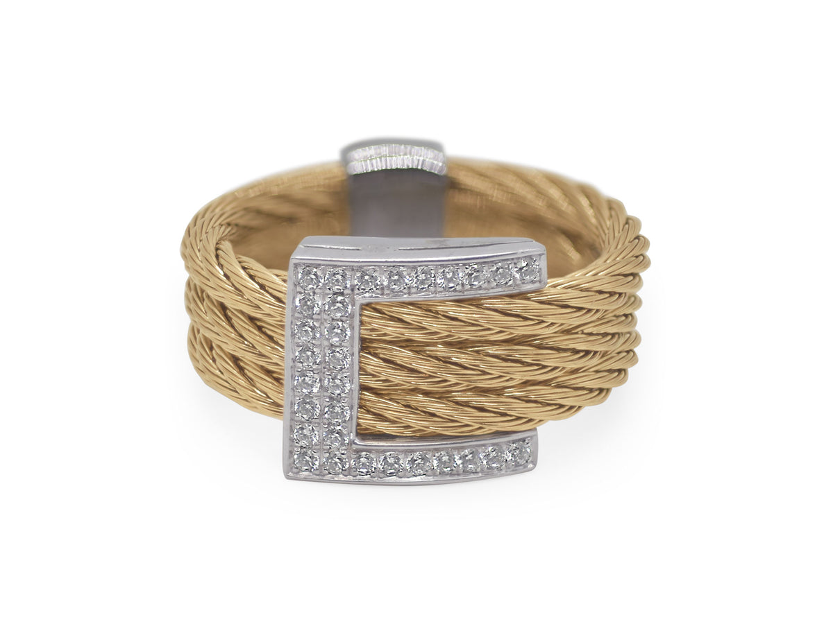 YELLOW CABLE DIAMOND BUCKLE