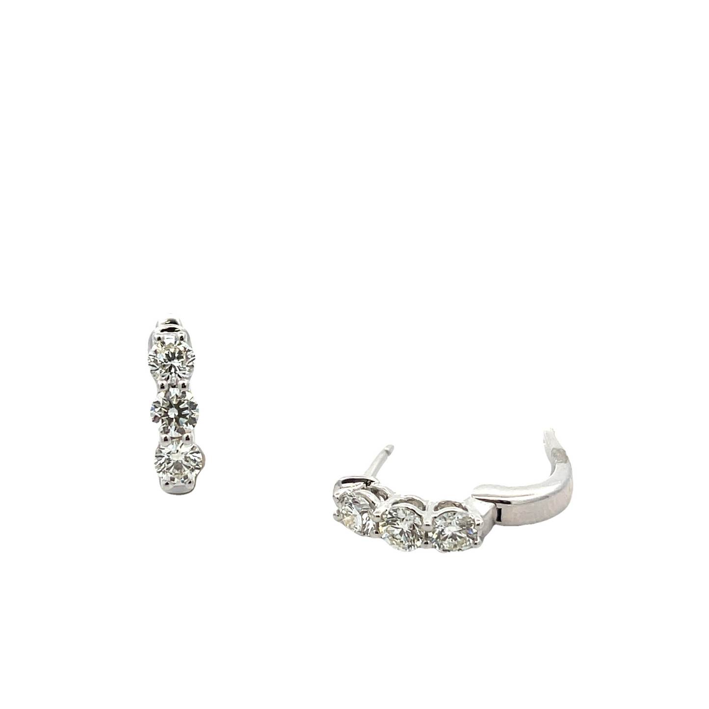 18KW DIAMOND HUGGIE EARRINGS