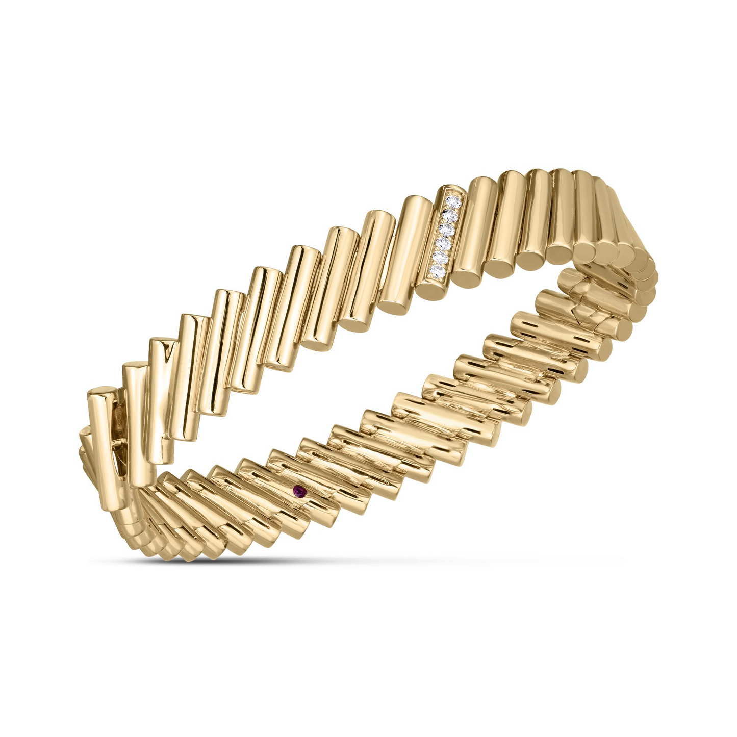 18KY DOMINO DIAMOND ACCENT BANGLE