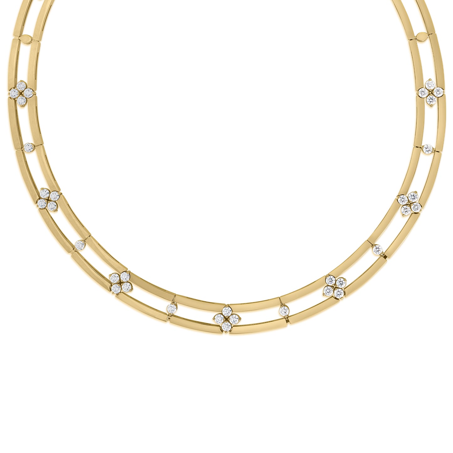 18KY LOVE IN VERONA OPEN FRAME DIAMOND COLLAR NECKLACE