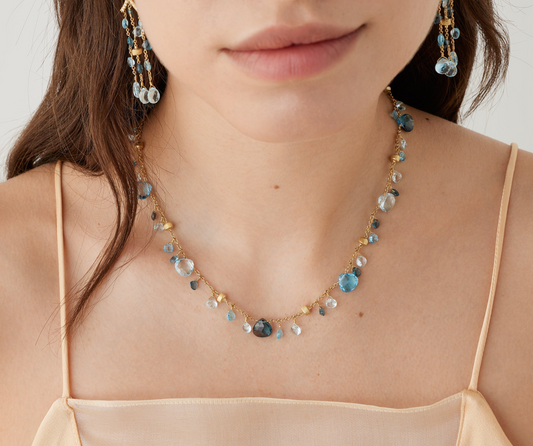 MARCO BICEGO 18KY PARADISE MIXED TOPAZ SINGLE STRAND NECKLACE