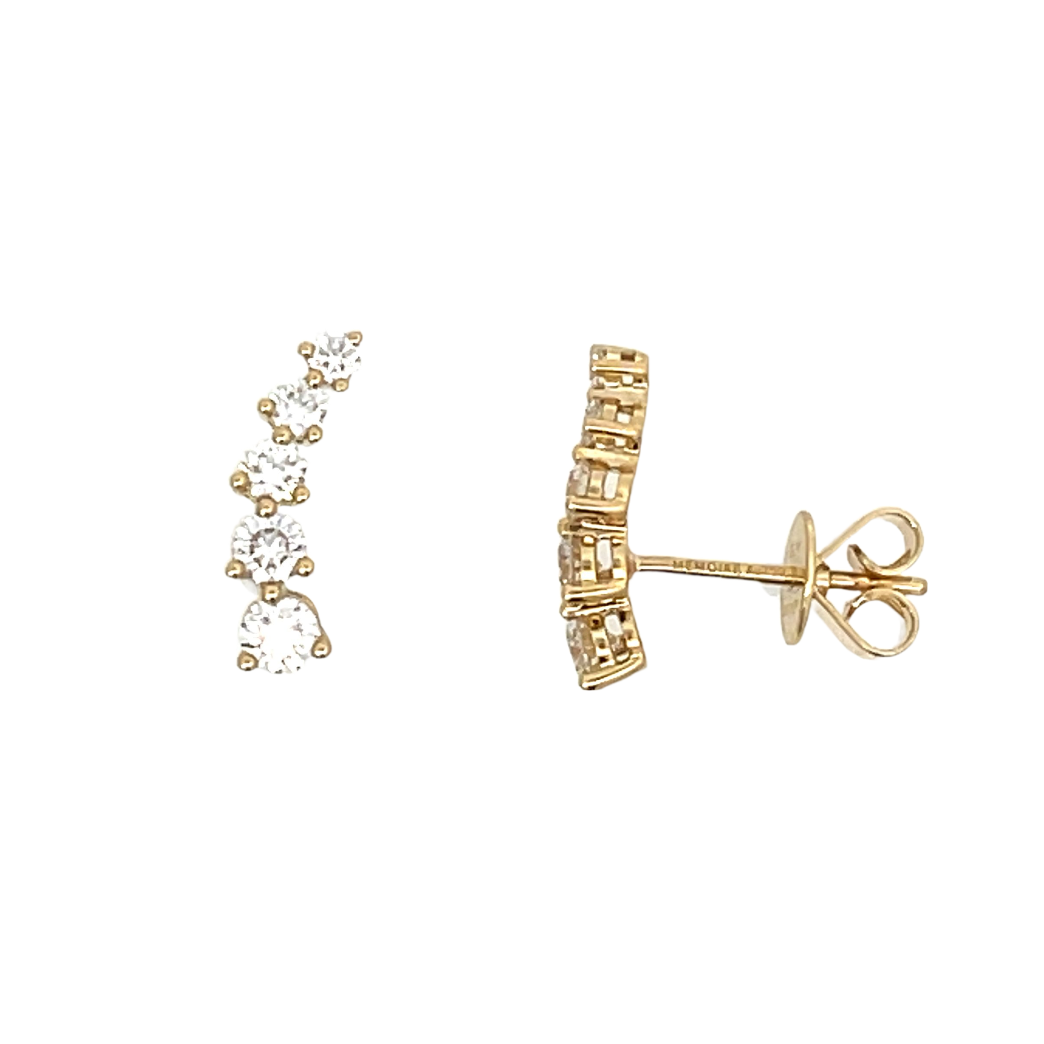 18YG DIAMOND CLIMBER EARRINGS