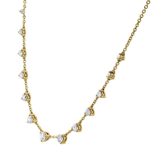 18KY 13 STONE DIAMOND NECKLACE