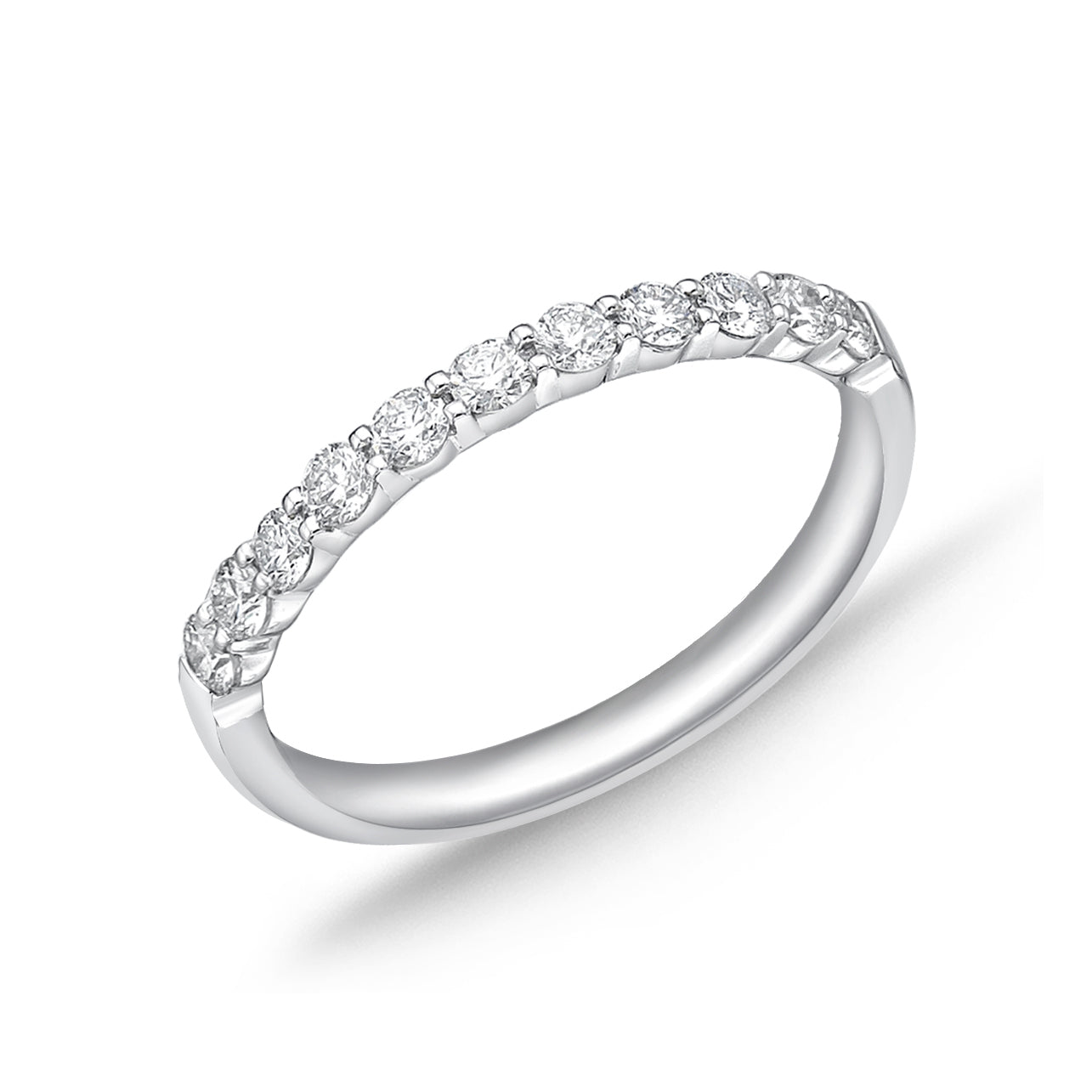 PETITE PLATINUM DIAMOND HALFWAY BAND