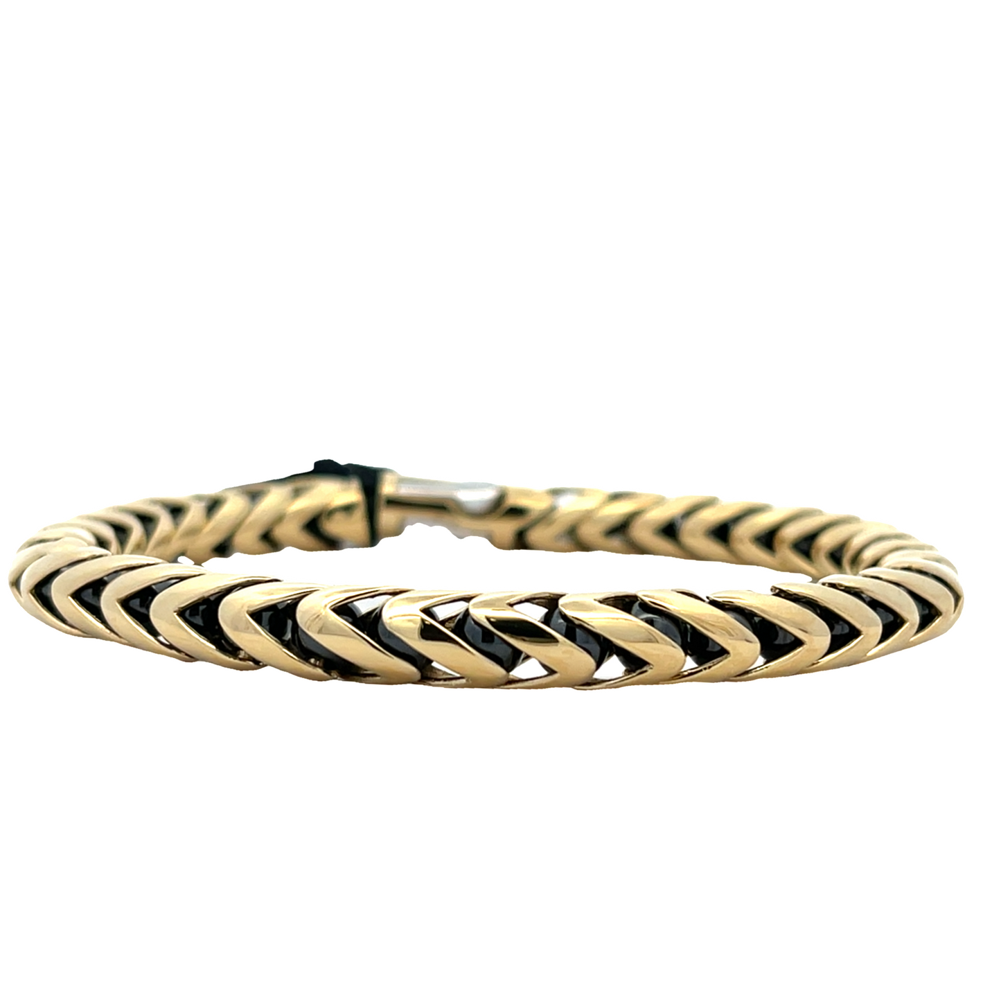 ZANCAN 18KY AND BLACK CERAMIC LINK BRACELET