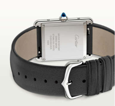 SS LARGE TANK MUST DIAMOND CASE WITH BLACK CALFSKIN STRAP