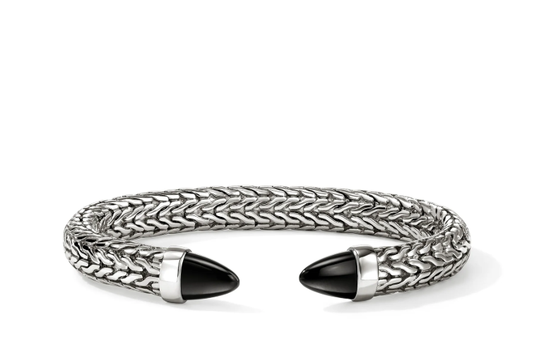 SILVER BLACK ONYX 50 FLEX CUFF 8.9MM