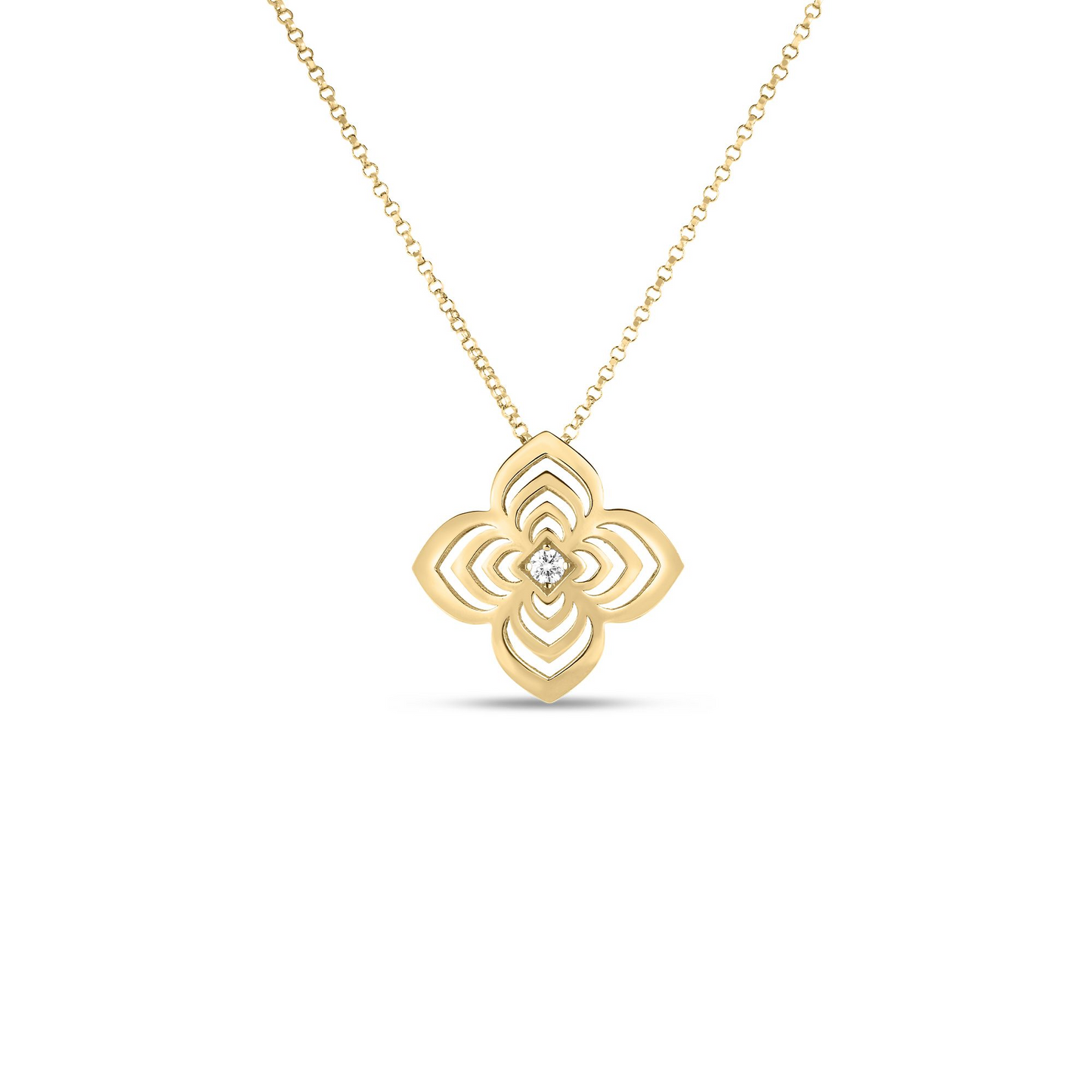 18KY PALAZZO DUCALE CARNEVALE LARGE DIAMOND FLOWER PENDANT