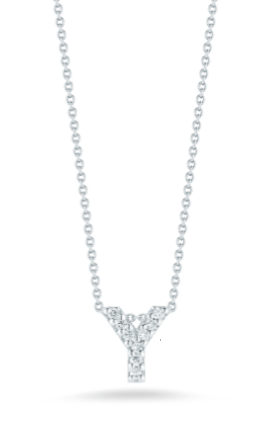 18KW TINY TREASURES DIAMND LOVE LETTER NECKLACE