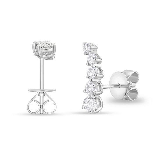 18KW DIAMOND CLIMBER EARRINGS