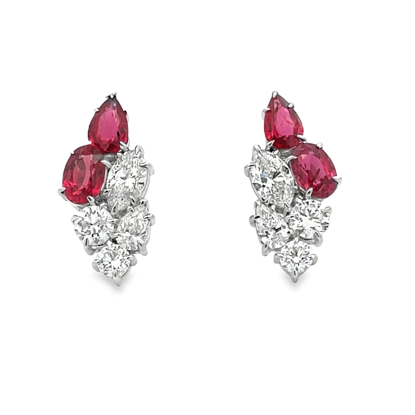 18KW DIAMOND AND RUBY EARRINGS