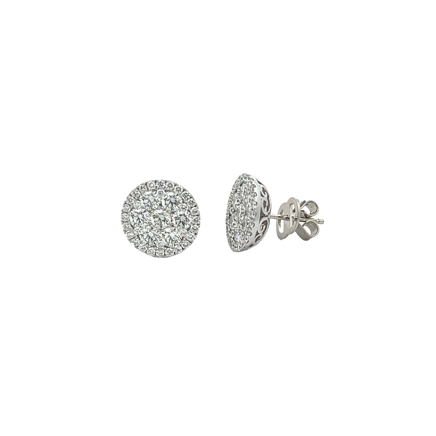 18KW DIAMOND CLUSTER STUDS
