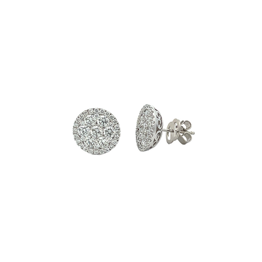 18KW DIAMOND CLUSTER STUDS