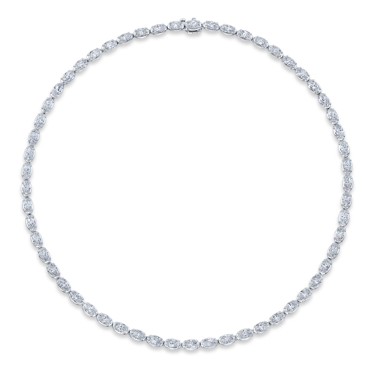 RAHAMINOV 18KW OVAL SHAPED DIAMOND NECKLACE