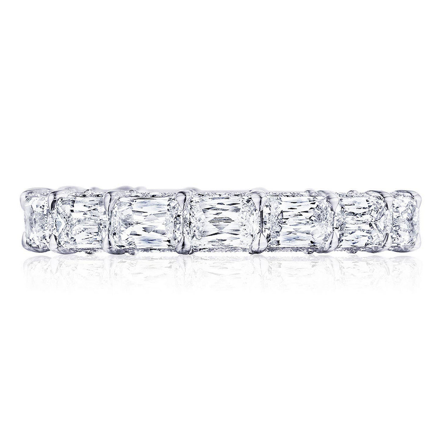 PLATINUM TRIPLE CUT 3/4 WAY DIAMOND WEDDING BAND 2.25TWT