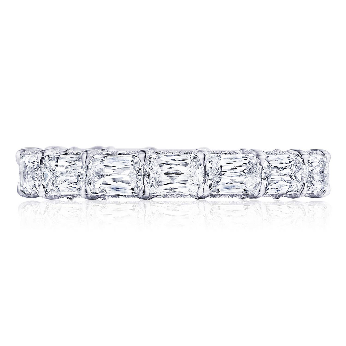 PLATINUM TRIPLE CUT 3/4 WAY DIAMOND WEDDING BAND 2.25TWT