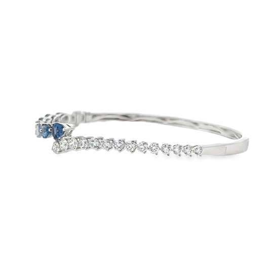 18KW SAPPHIRE AND DIAMOND BANGLE