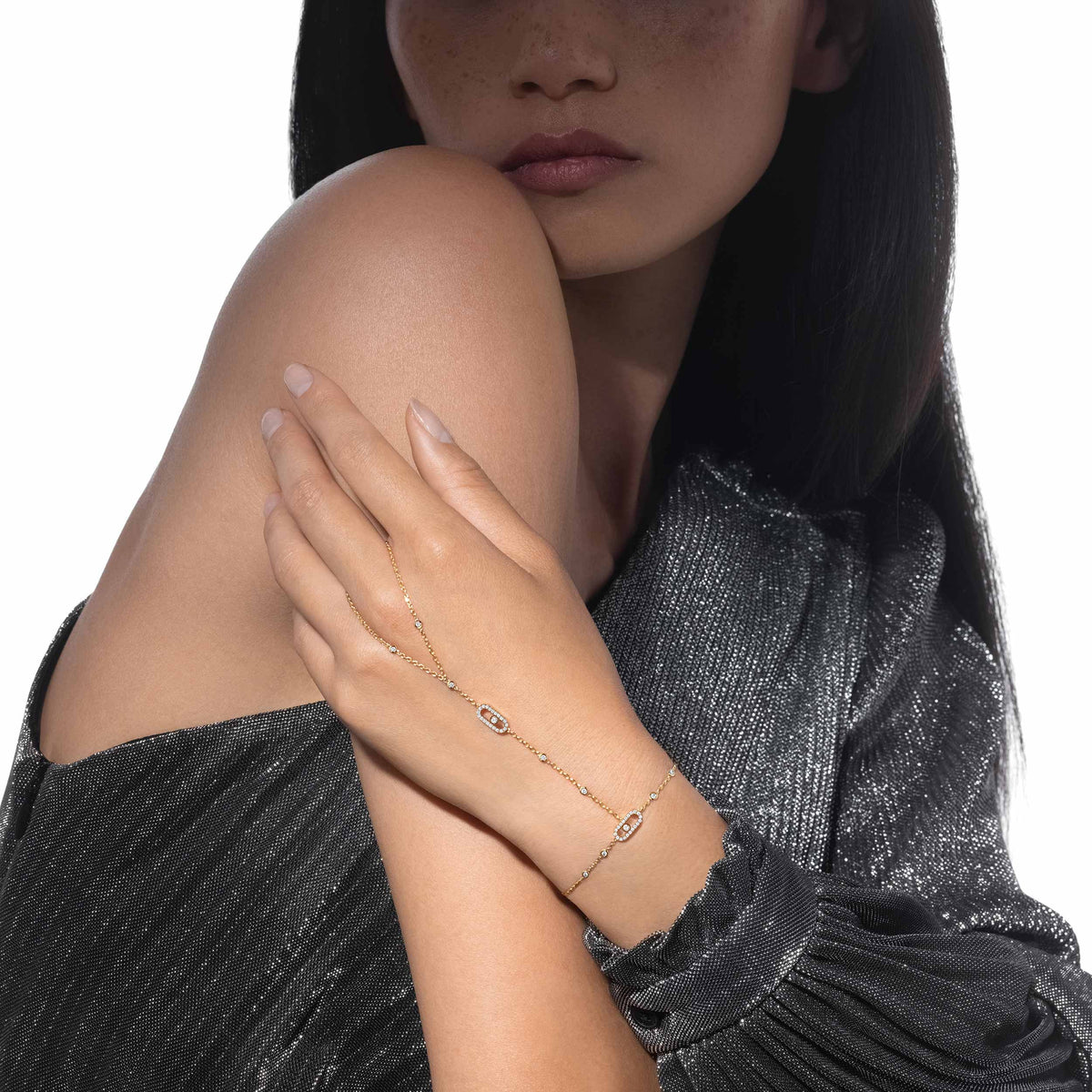 18YG MOVE UNO DIAMOND HAND BRACELET