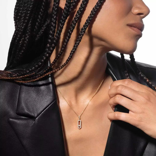 MESSIKA 18KY MOVE UNO PAVE LM NECKLACE
