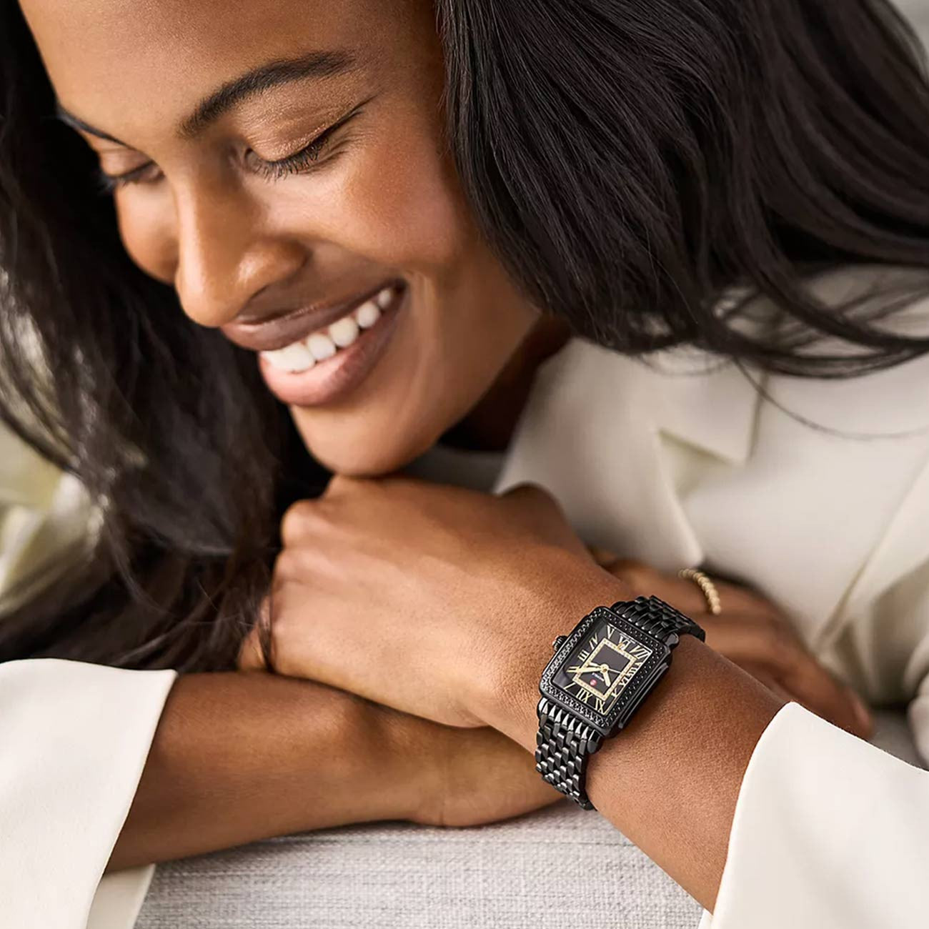 31MM SS DECO MADISON NOIR DIAMOND WATCH