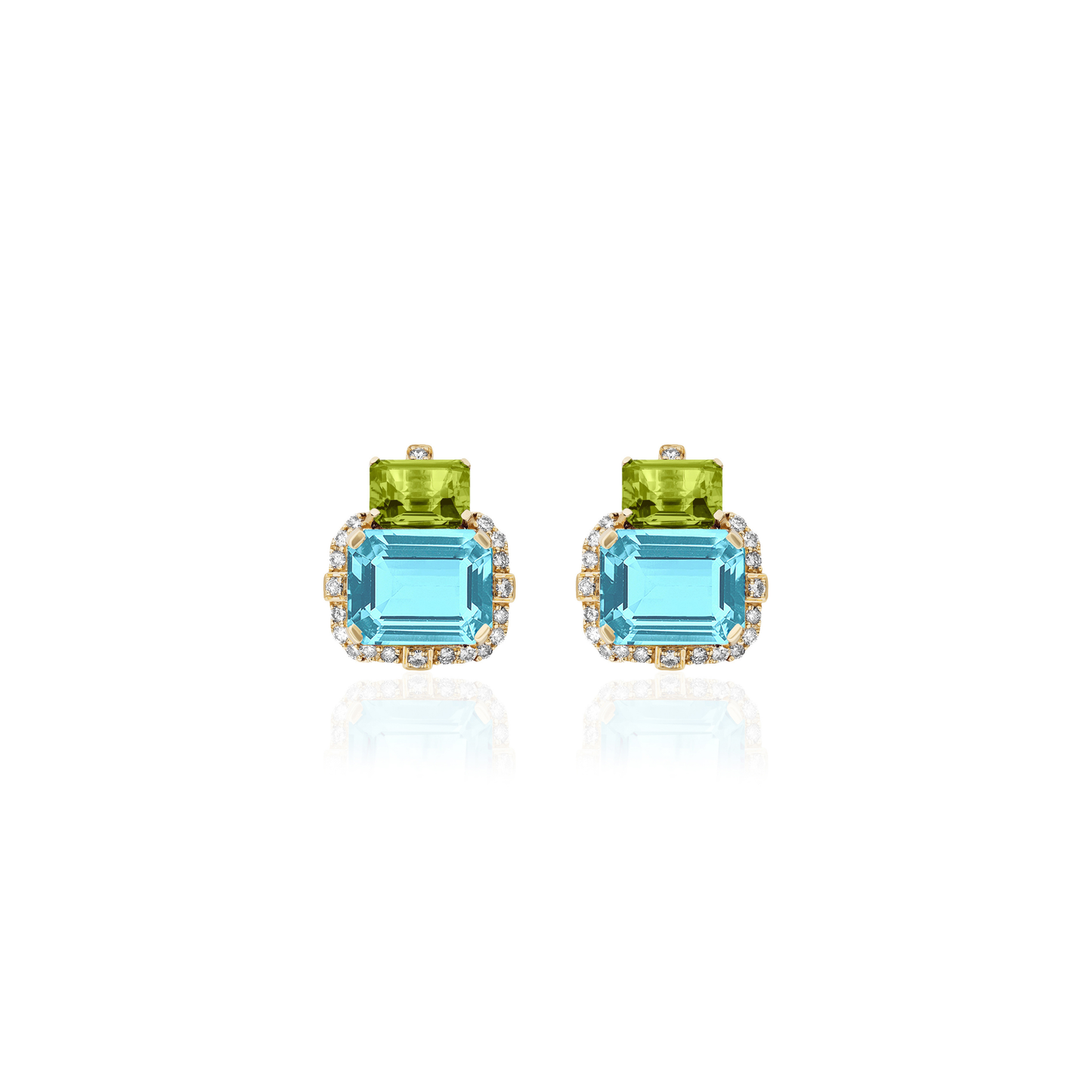 GOSHWARA 18KY COLORED STONE EARRINGS